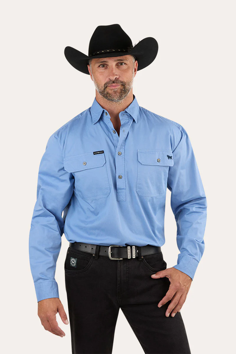 King River Mens Half Button Work Shirt - Image 49