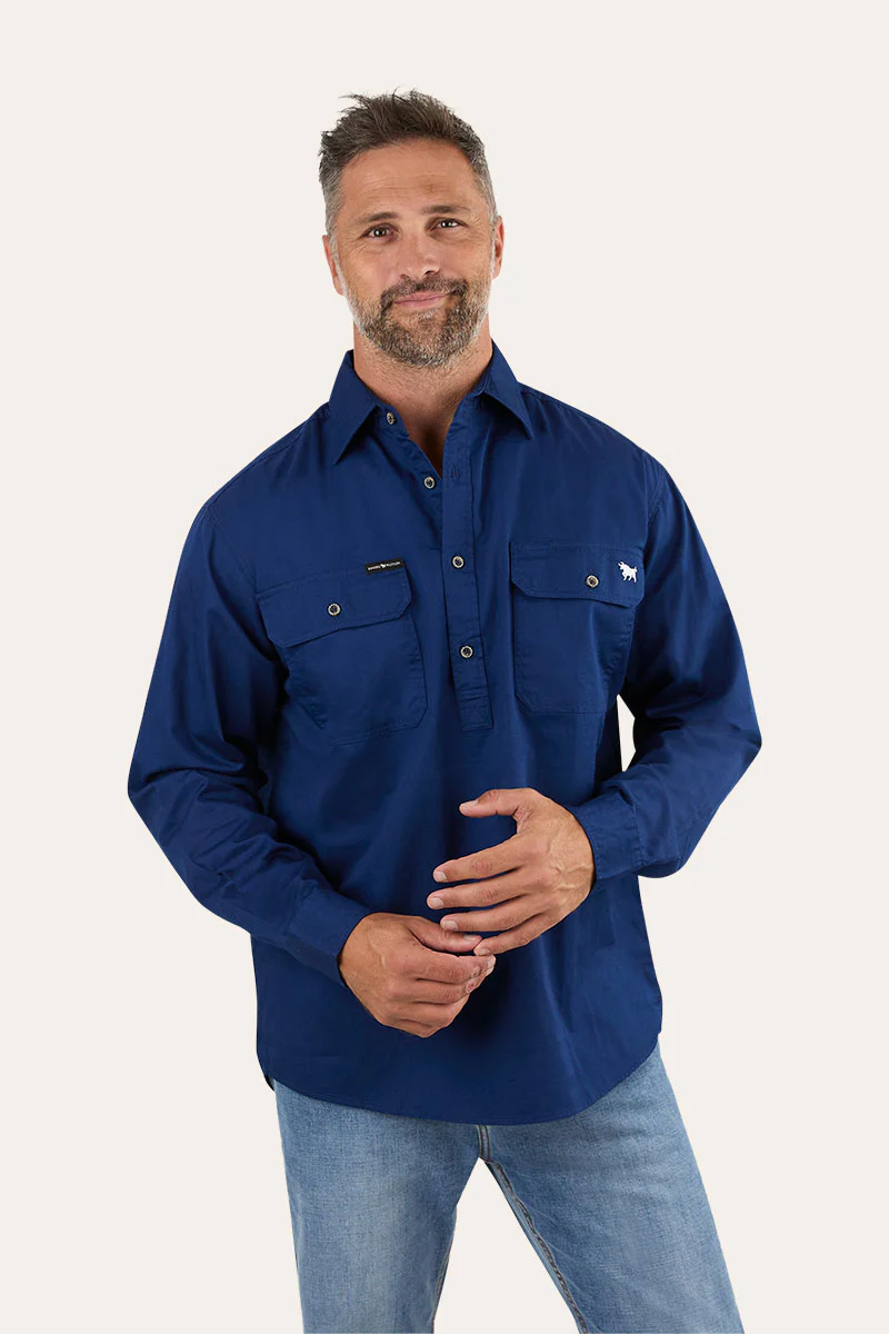 King River Mens Half Button Work Shirt - Image 73